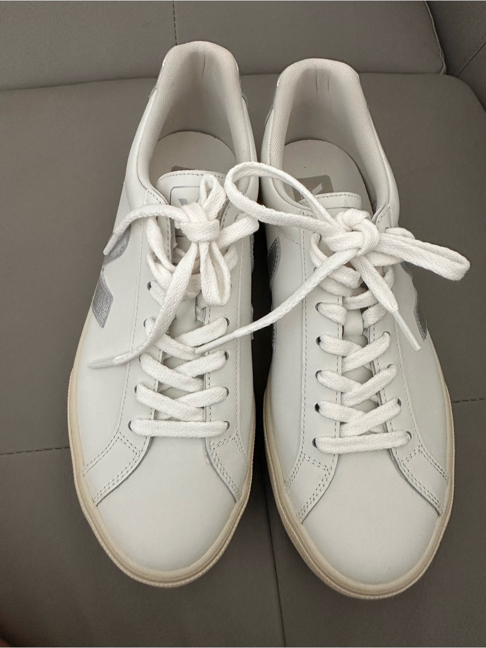 NEW Veja Esplar Leather White Silver Women’s 10 EU 41 - Picture 5 of 6